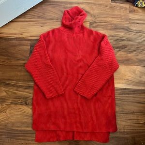 Red Turtleneck Sweater Dress